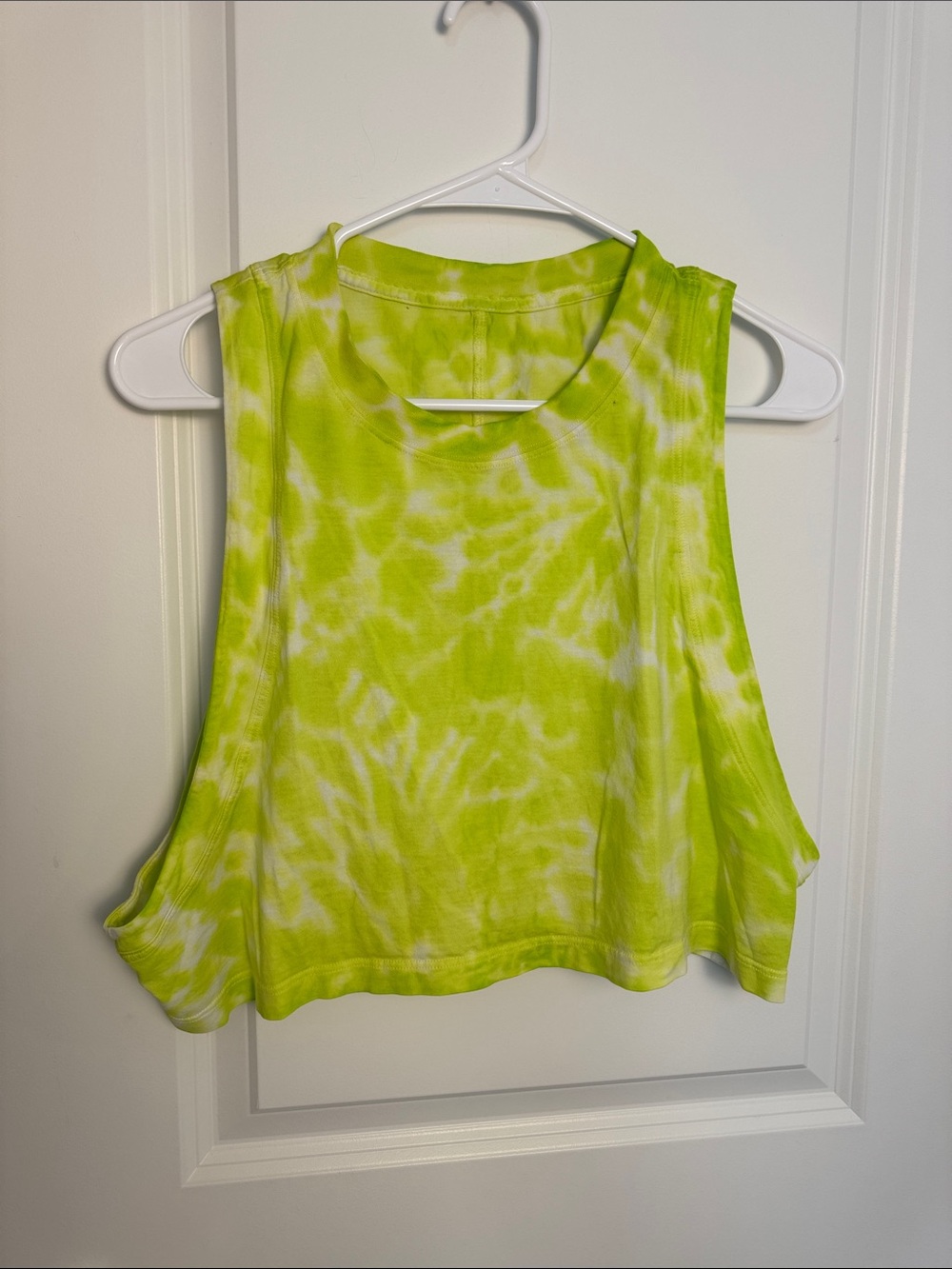 lululemon athletica Neon Lime Tie-Dye Cropped Tank